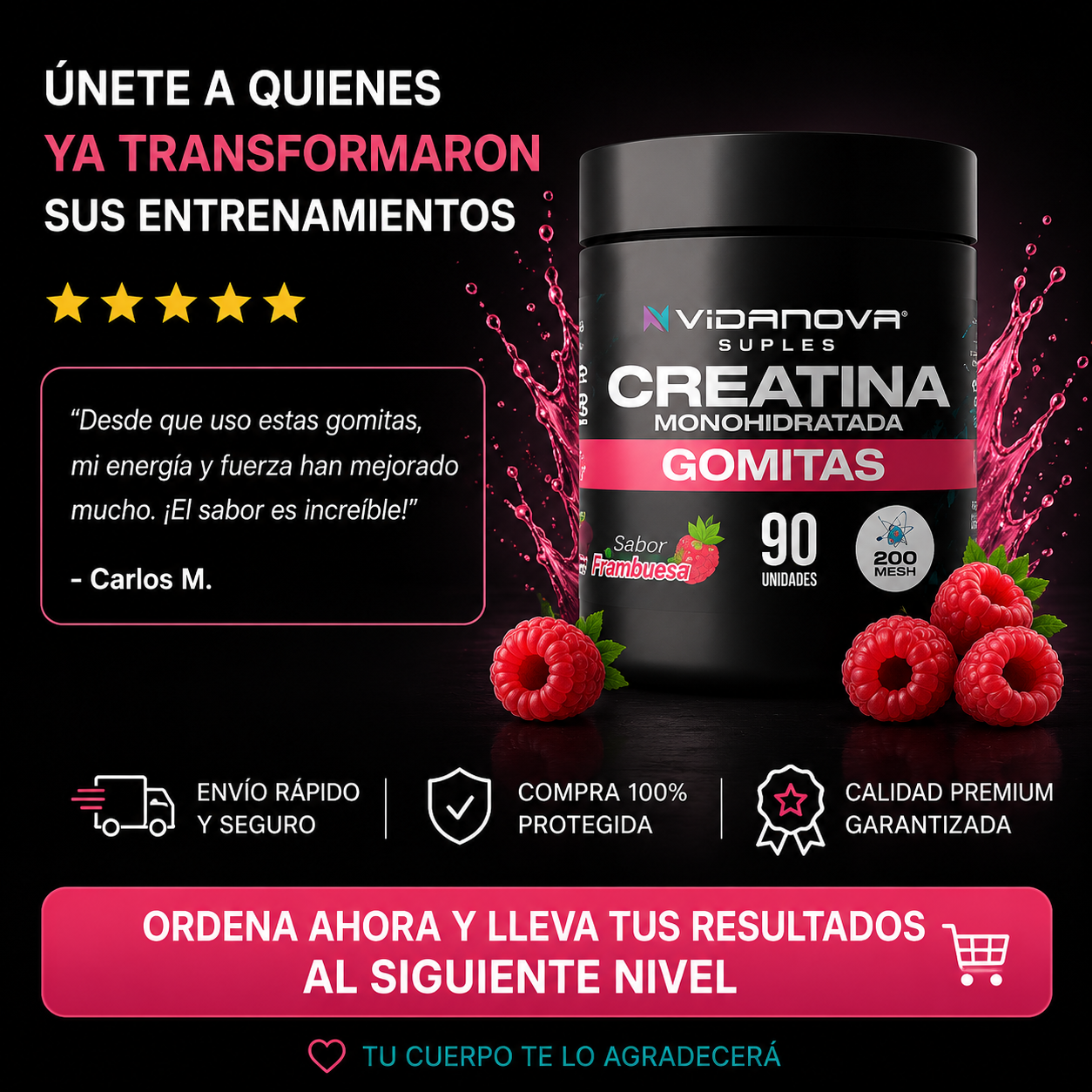 Creatina en Gomitas Vidanova | Más fuerza diaria 💪