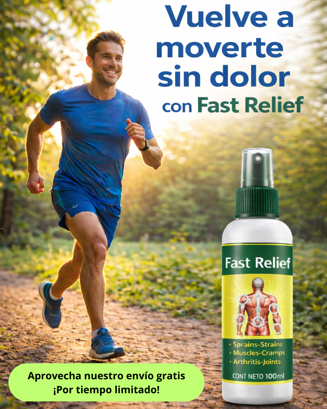 Fast Relief - Spray analgésico para dolores musculares
