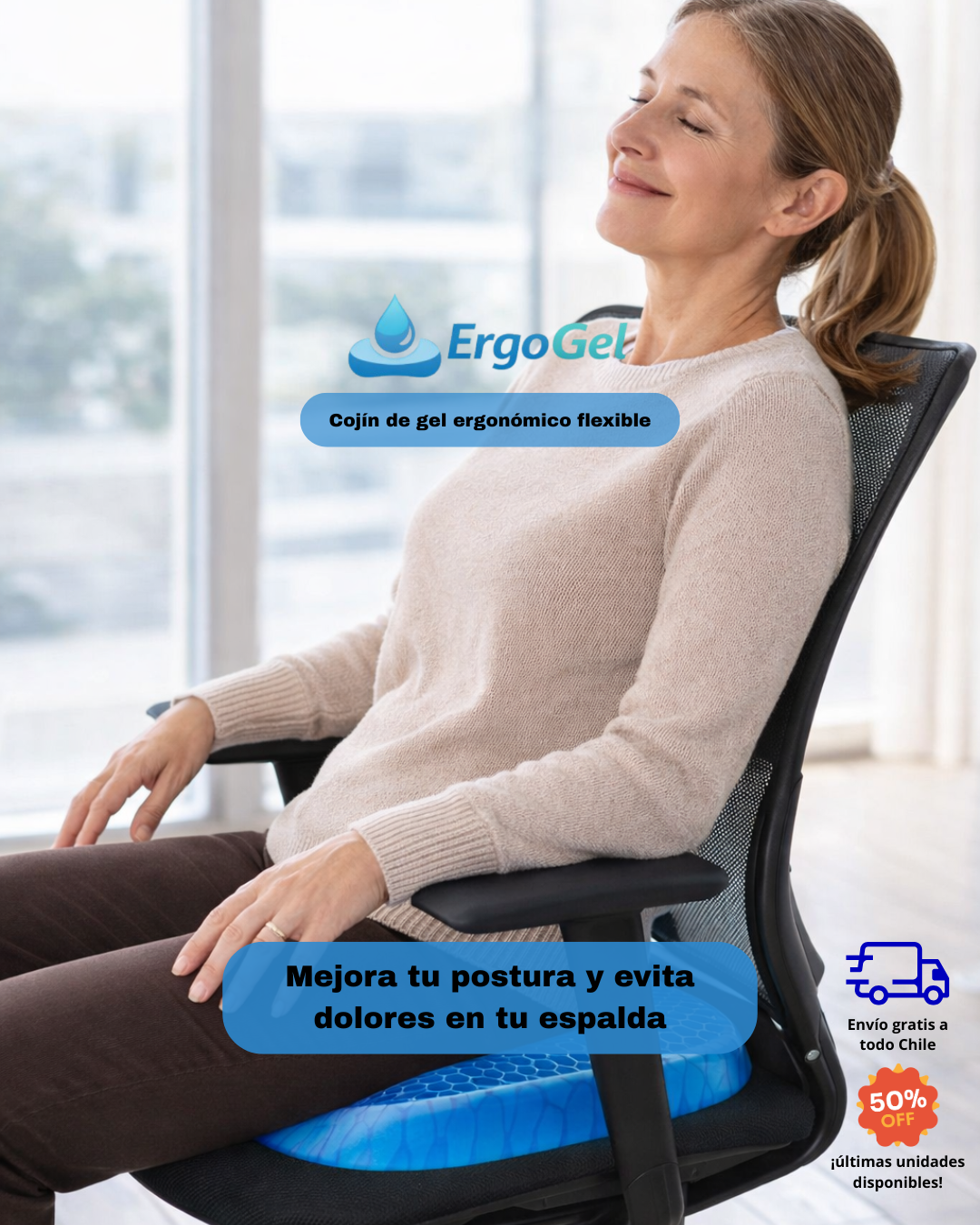 ErgoGel - Cojín de gel ergonómico flexible