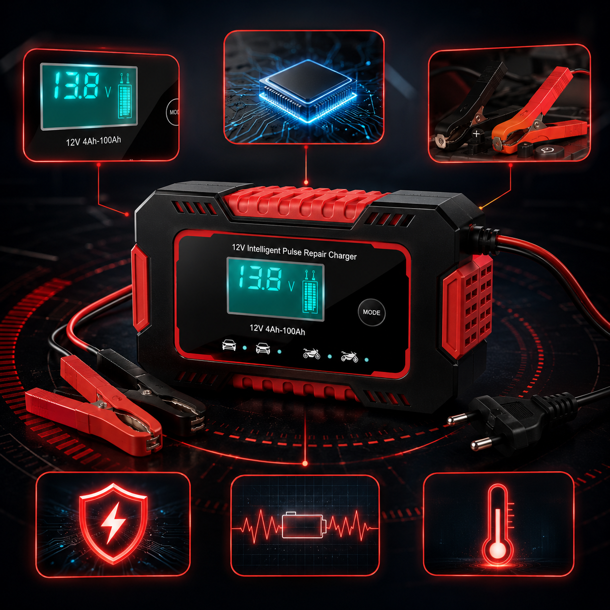 Cargador Inteligente 12V | Tu batería siempre con carga 🌟