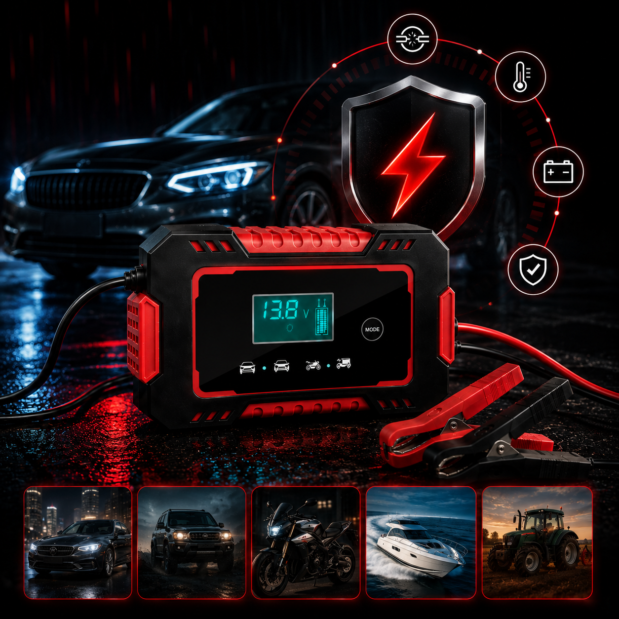 Cargador Inteligente 12V | Tu batería siempre con carga 🌟