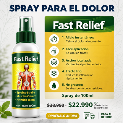 Fast Relief - Spray analgésico para dolores musculares