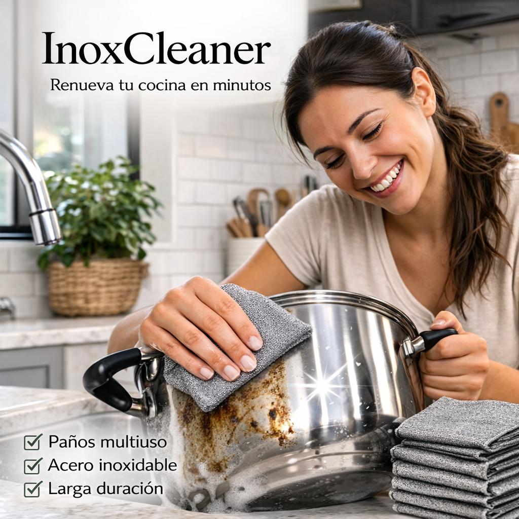 InoxCleaner™ | Pack 10 paños metálicos acero inoxidable
