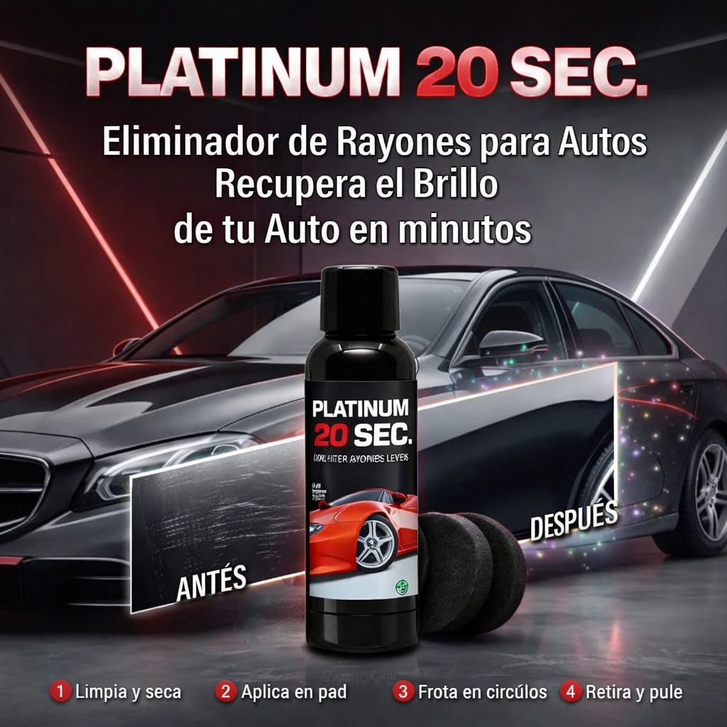 Platinum 20 SEC - Crema reparadora de rayones para autos 🚘