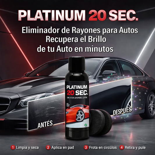 Platinum 20 SEC - Crema reparadora de rayones para autos 🚘