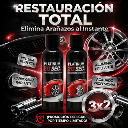 Platinum 20 SEC - Crema reparadora de rayones para autos 🚘