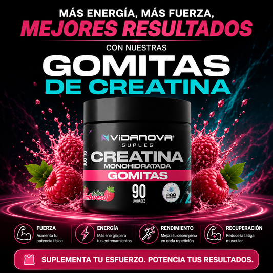 Creatina en Gomitas Vidanova | Más fuerza diaria 💪