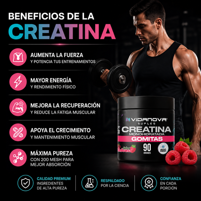 Creatina en Gomitas Vidanova | Más fuerza diaria 💪