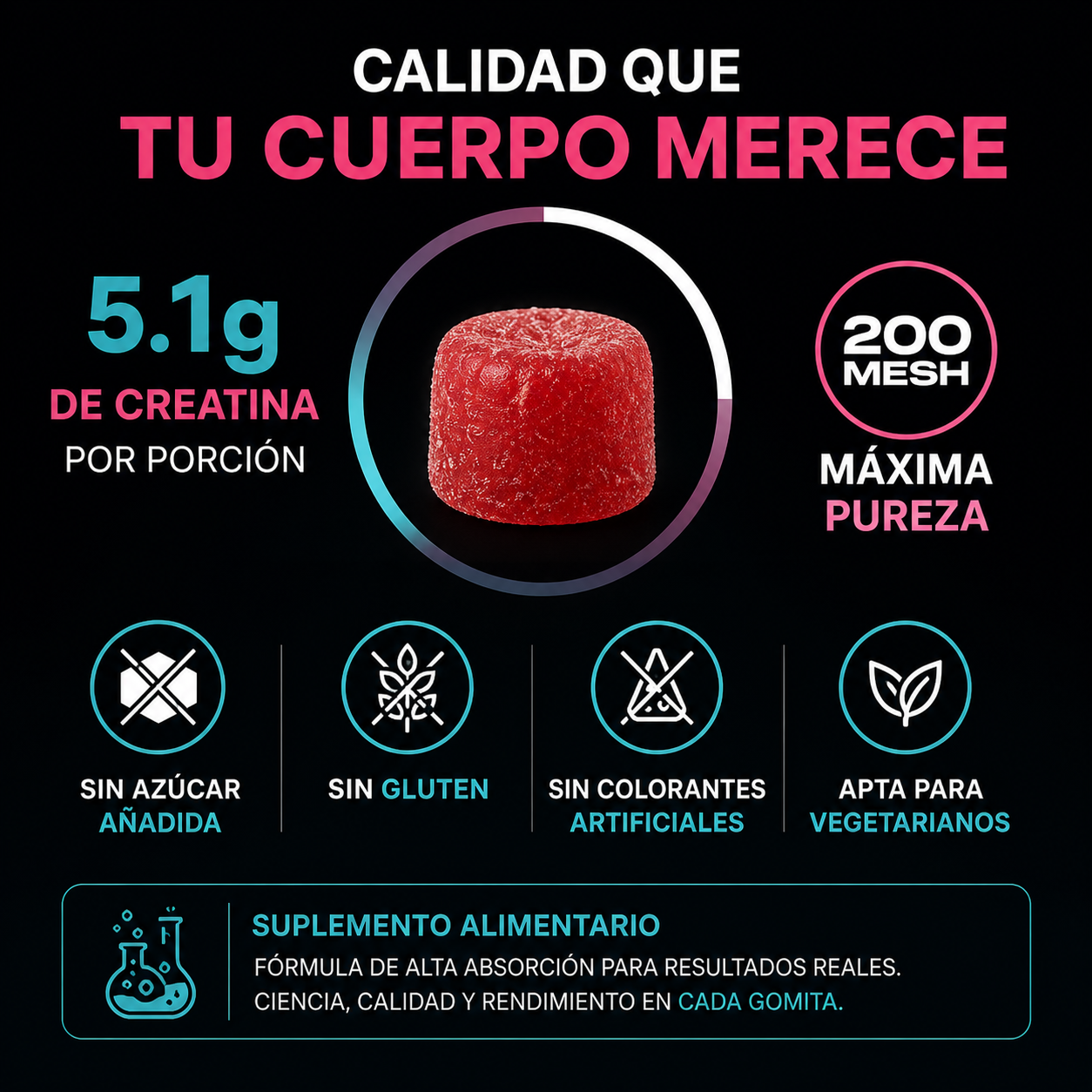 Creatina en Gomitas Vidanova | Más fuerza diaria 💪