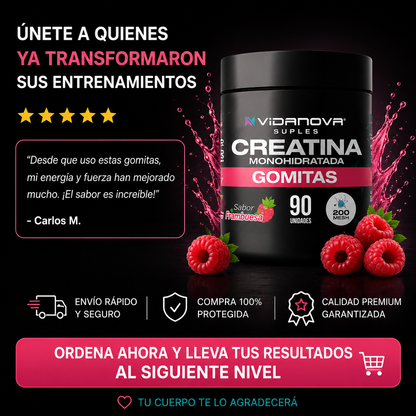 Creatina en Gomitas Vidanova | Más fuerza diaria 💪