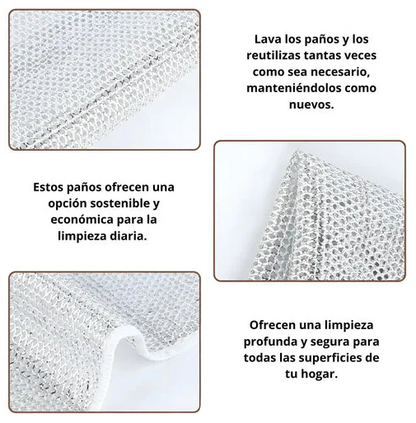 InoxCleaner™ | Pack 10 paños metálicos acero inoxidable